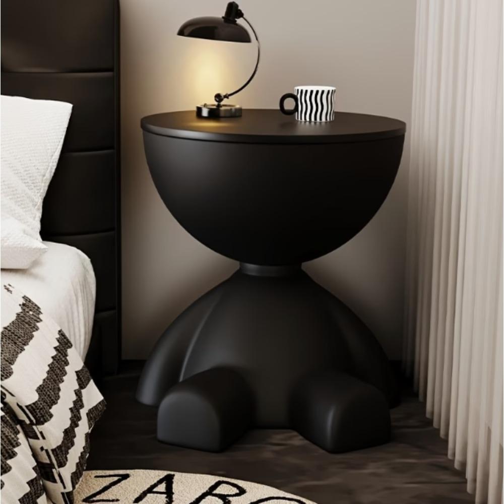 Multifunctional small round-edge table. A mini bear side table suitable for small spaces, a portable and compact bedside table. A space-saving household item for modern-style bedrooms, dormitories, and living rooms
