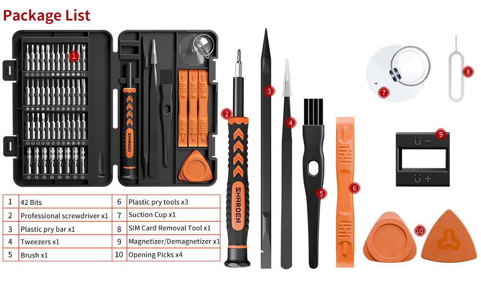 SHARDEN 58 in 1 Small Precision Screwdriver Set with Magnetic Sockets, Includes Case for iPhone, MacBook, PC, and More Electronic Tools Kit