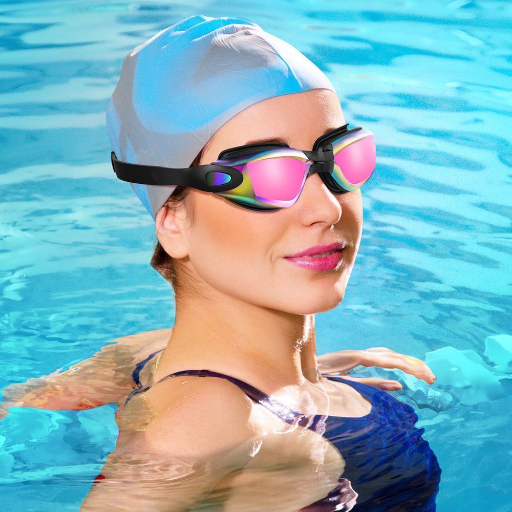 Unisex Tinted Lenses Sports Pool Goggles for Adults - Professional Fogless, 100% UV Protective, Leakproof Swimming Glasses, Anti-Fog Coating, Fashion Accessory for Pool Use