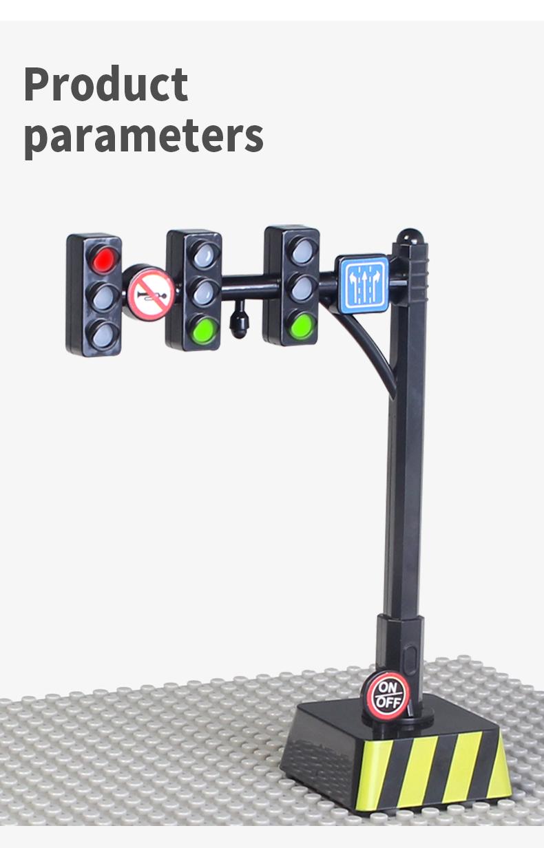 Educational Traffic Light Set, Interactive Teaching Aid, Durable Design, Enhances Game Experience, Car Toy Scene