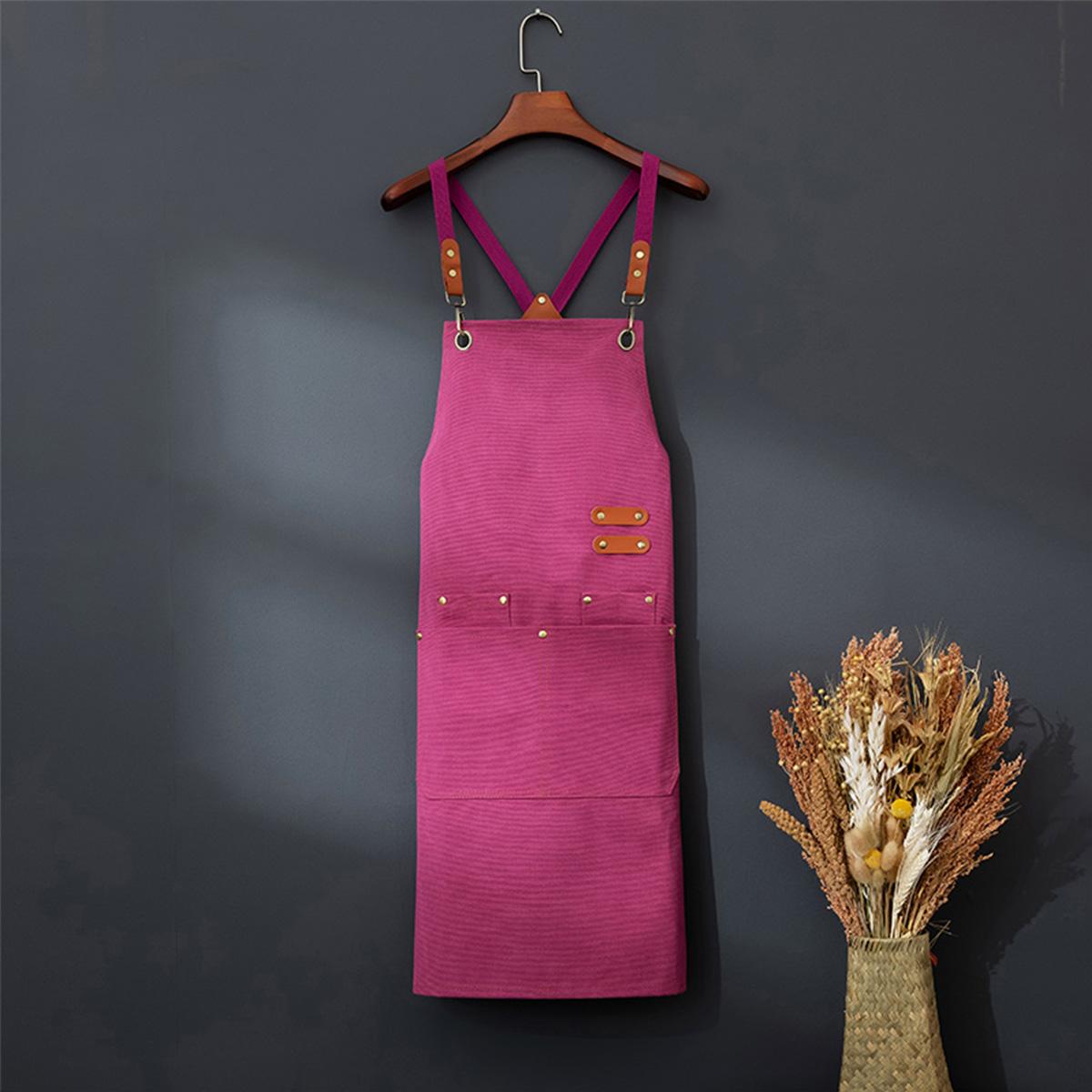 1PC Thick Canvas Chef Apron for Men and Women, Durable Workwear with Pockets, Ideal for Restaurant, BBQ, Baking, Painting, Gardening