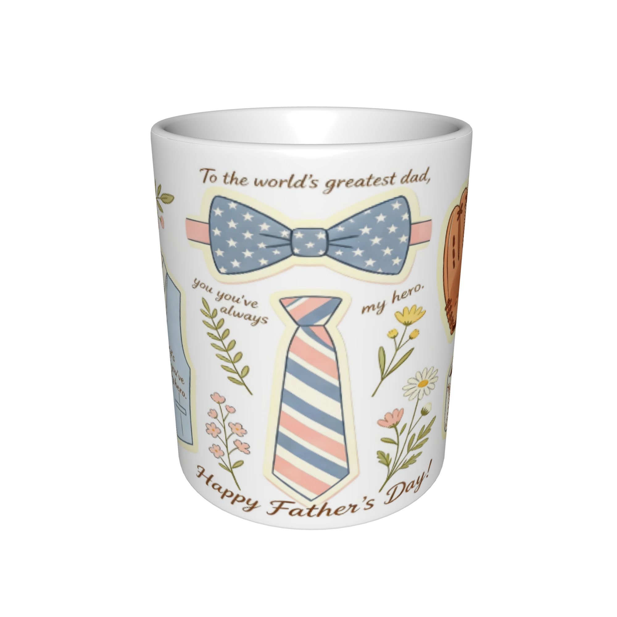 Father's Day Personalized Printed  Unique Pattern Ceramic Coffee Cup for Birthday Gift Office Use Heat Resistant Easy to Clean 11oz  Set mug