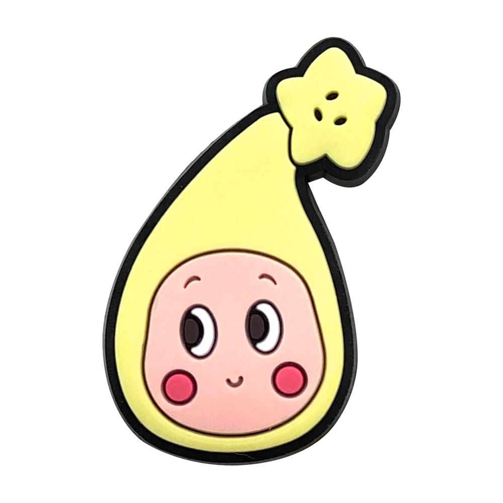 10pcs Cartoon Yellow Star Character PVC Shoe Accessories, DIY Waterproof Detachable Sandal Strap, Kids Christmas Gift, Party Style