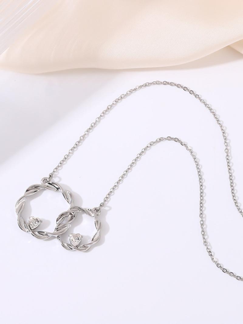 Double Ring Pendant Necklace with Gift Box and Card,Big Sister & Little Sister Necklace Gift, Birthday Christmas Gifts, Friendship Jewelry