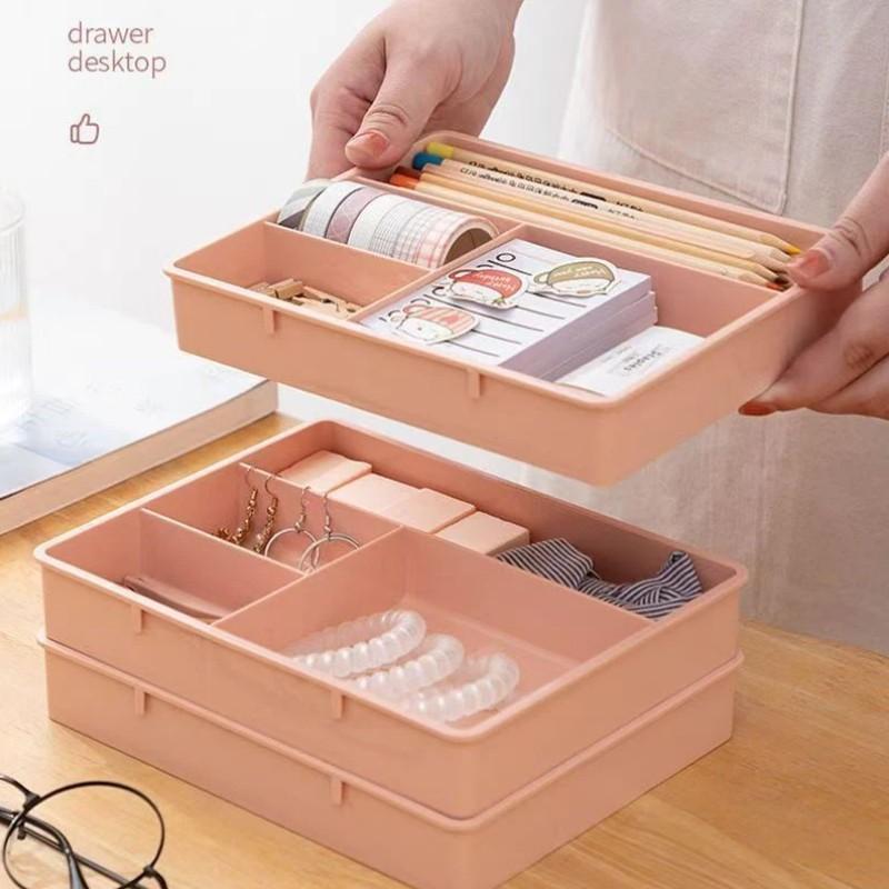 This drawer-divided storage box features built in organizers, suitable for home use (test papers), office use (cosmetics), and is thickened, durable, and resistant to deformation. Its scientifically designed multi-compartment layout, with appropriately si