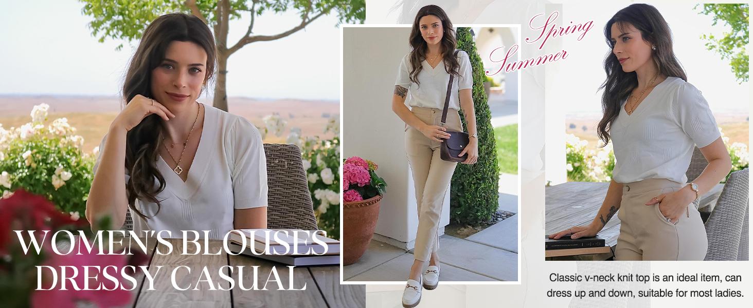 Arach&Cloz Women's Tops 2026 Spring Summer Short Sleeve Sweater Fashion Trendy Dressy Casual Outfit Versatile Knit Blouse SpringStatements Arach&Cloz Women's Tops 2026 Spring Summer Short Sleeve Sweater Fashion Trendy Dressy Casual Outfit Versatile Knit Blouse SpringStatements