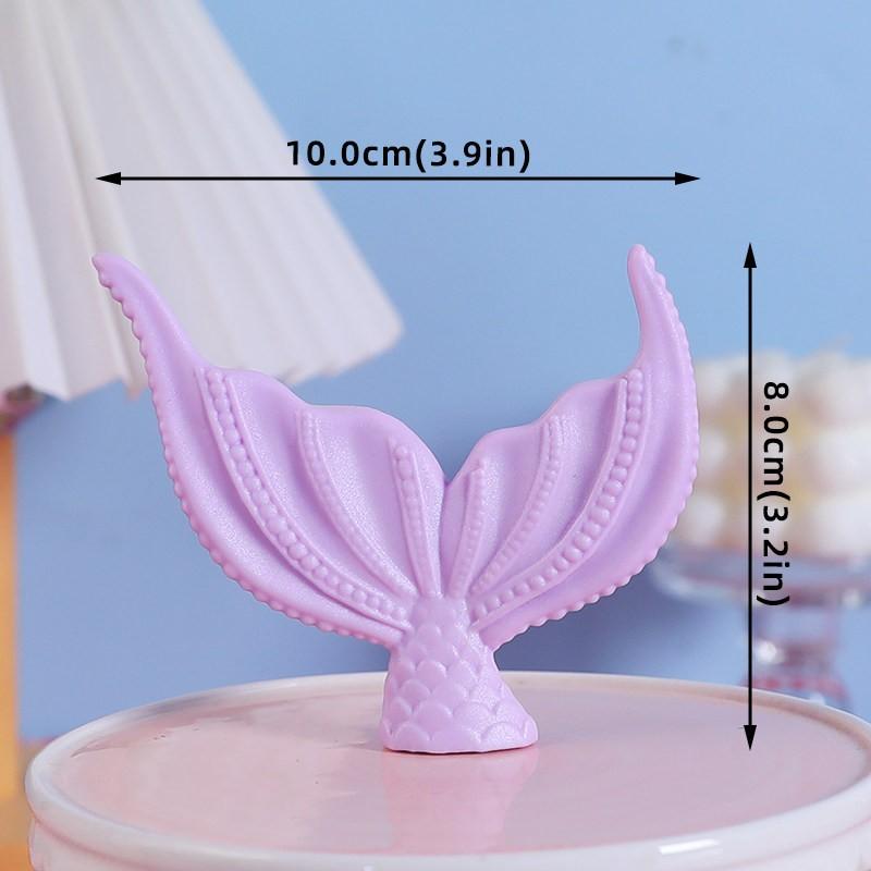 Mermaid Tail Ocean Cake Decoration Set, Trendy Underwater World Cake Toppers, Ocean Theme Kids Birthday Baking Decorations, Complete Kit