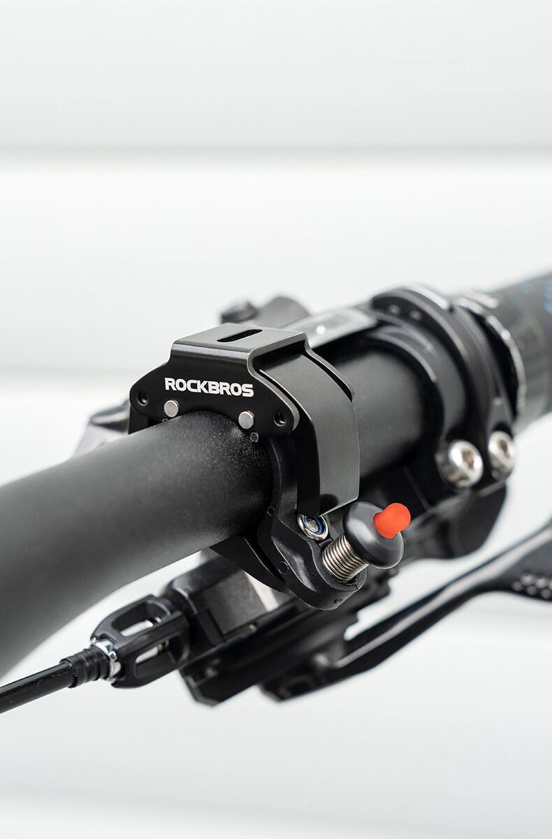 ROCKBROS Hidden Mini Size Cycling Bike Bell - Sturdy, Durable, 100+ dB Clear Long-Sound Ringer for 22.2mm Handlebars, MTB Compatible