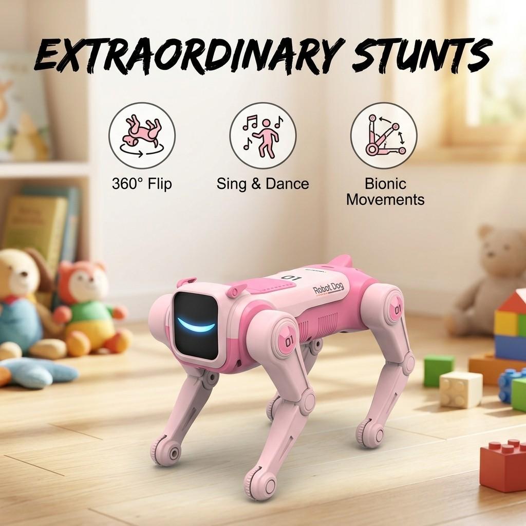 Electric Remote Control Robot Dog Toy, Voice-Controlled Bionic Mechanical Dog, Unisex Gift with Batteries Included