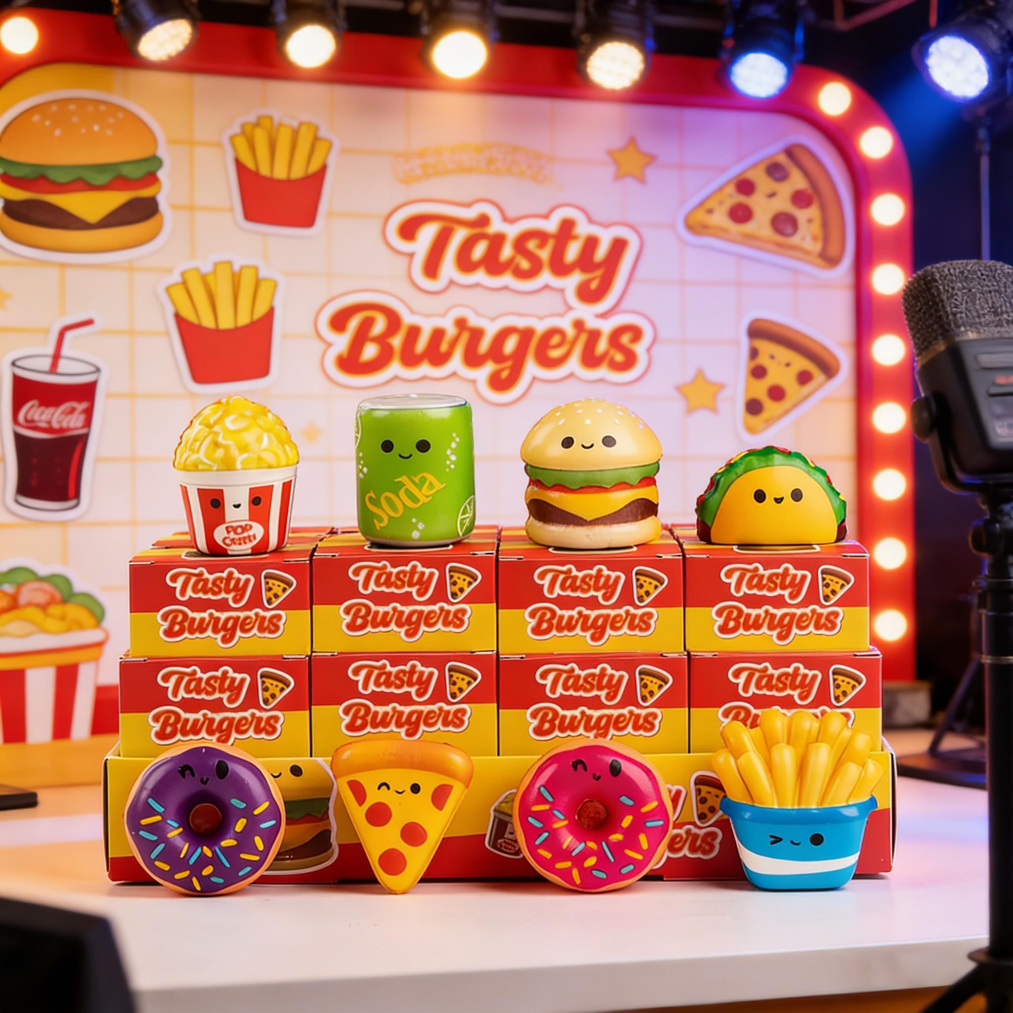 12 Pack Mini Squishy Hamburger Toys Mystery Blind Box - 8 Styles Kawai Squishies Party Favors,Easter Basket Stuffers Classroom Prizes, Slow Rising Stress Relief Sensory Fidget Toys