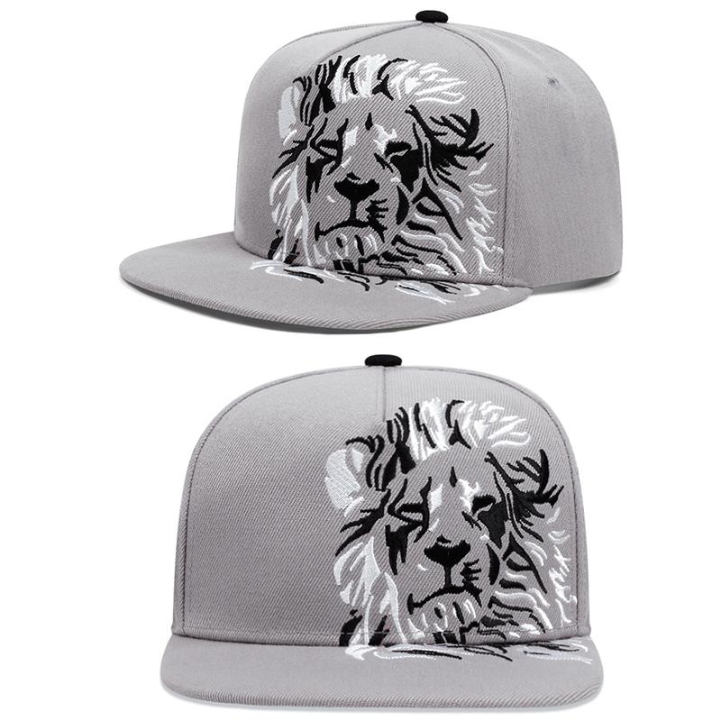 lion embroidered baseball cap men hip hop flat brim hat fashion snapback cap casual sun visor cap women