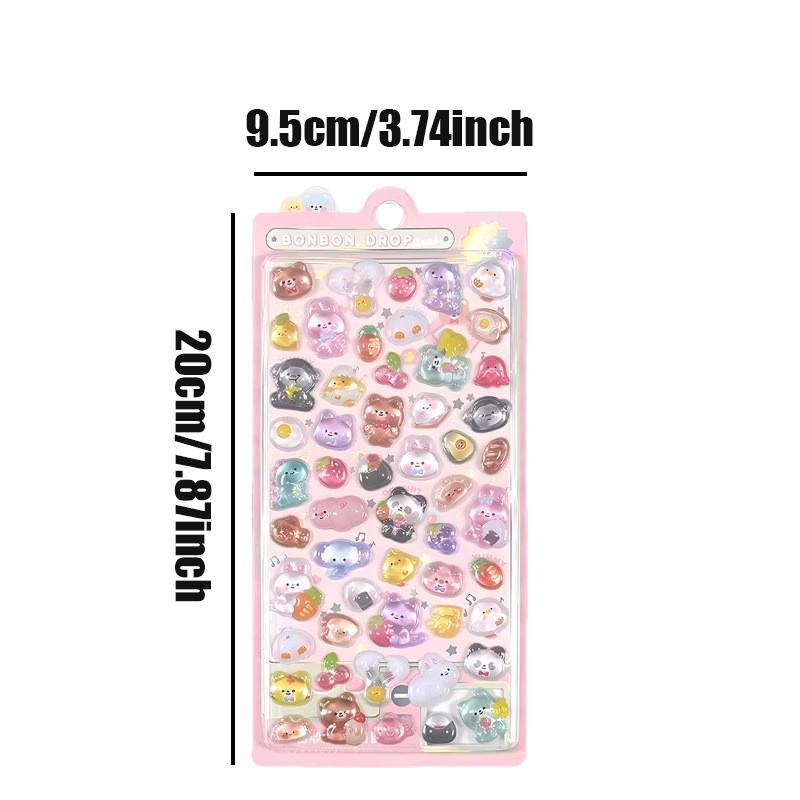 Creative 3D Crystal Bubble Stickers, Fun 3D Cartoon Decorative Stickers, DIY Phone Case Gift, Diary Notebook Calendar Hanging Decoration