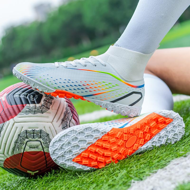 Men's High Top Turf Football Boots, Professional Outdoor Anti-skid Breathable Lace Up TF Soccer Cleats For Summer Rainy Day Training Outdoor Competition soccer shoes soccer boots shoes soccer Men's High Top Turf Football Boots, Professional Outdoor Anti-skid Breathable Lace Up TF Soccer Cleats For Summer Rainy Day Training Outdoor Competition soccer shoes soccer boots shoes soccer