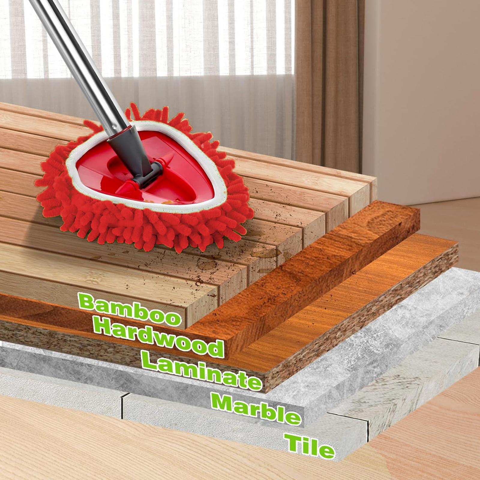 O-Ceda Chenille Mop Heads Replacements 4 Pcs for EasyWring 1-Tank System Reusable Microfiber Spin Mop Replacement Head for Floor Cleaning & Tile Smooth Wooden