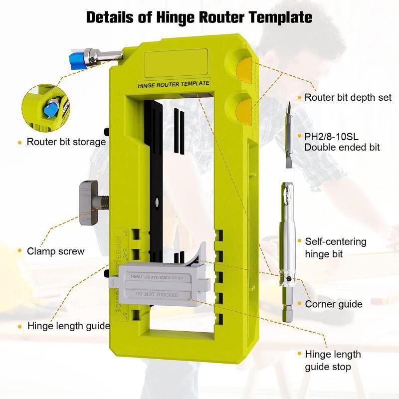 Door Hinge and Door Lock Installation Kit, Professional Template Precision Positioning, Full Accessories Set, Efficient Installation Aid