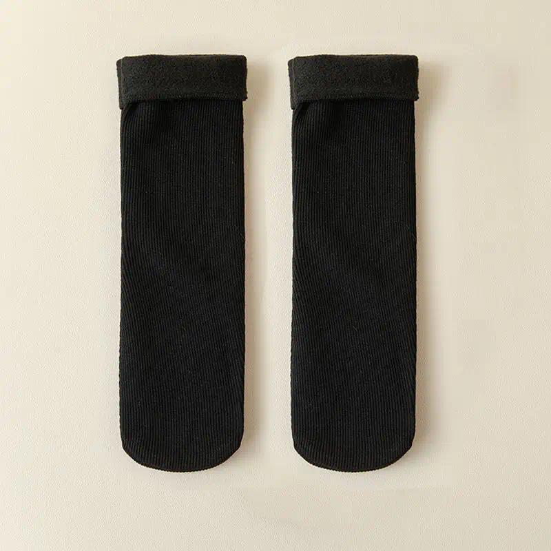 5 Pairs Men's Thick Thermal Winter Socks, Warm Insulated Cold Weather Hiking Snow Crew Socks, Soft Cushioned Long Socks for Outdoor Work Hiking, Black