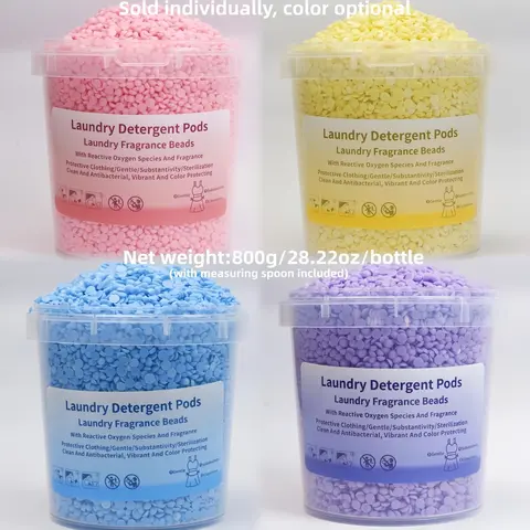 Long Lasting Laundry Scent Beads, Multi-Color Fragrances, 800g/1.76lb, Fabric Softener & Color Protection, with Measuring Spoon, Fragrance Detergent Beads, Scented Detergent Balls