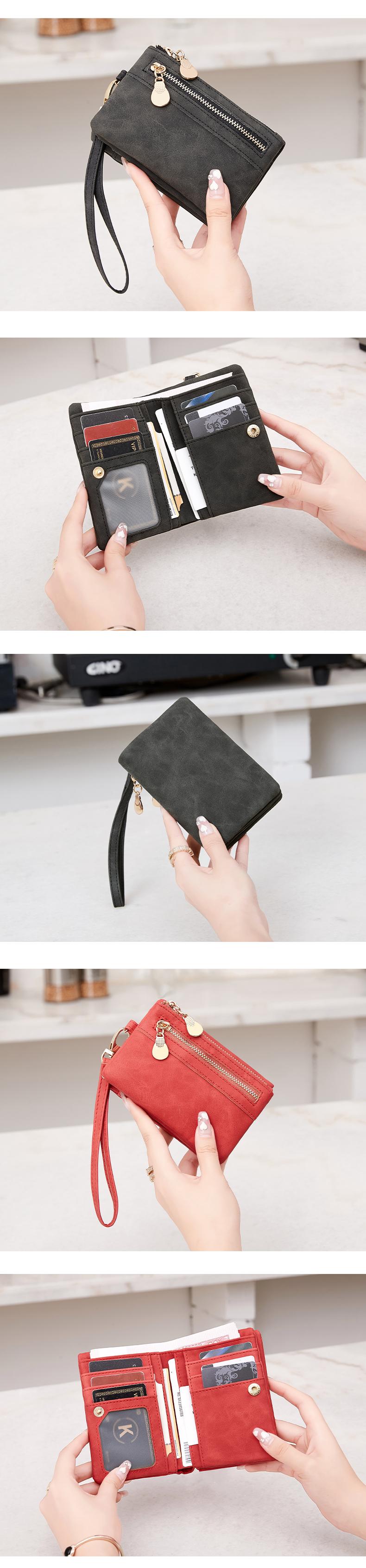 Women's Retro Design Snap Short Wallet with Zip Closure and Wrist Strap, Compact Minimalist Design for Daily Use, Multi-Functional Short Wallet for All Occasions, Christmas Gift, Valentine's Day Gift, Ideal Gift, Fashionable Wallet