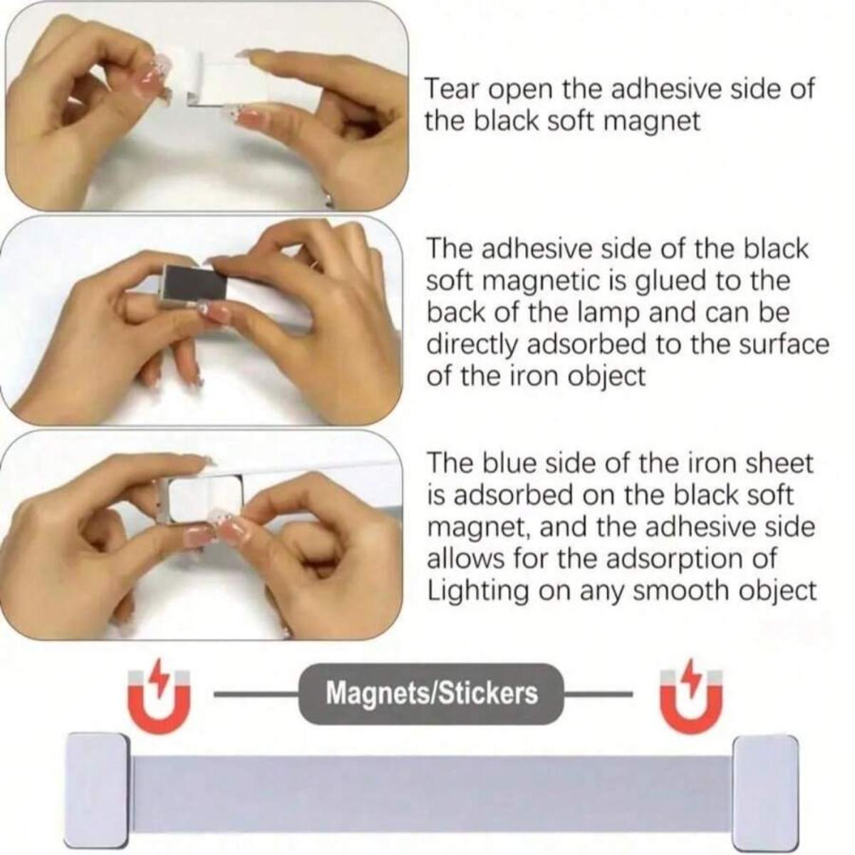 6pcs LED Motion Sensor Under Cabinet Lights, Wireless Night Light, Motion Sensor Lamp, Rechargeable Magnetic Wardrobe Lighting, USB Powered, Kitchen & Office Use, Magnetic Closet Lights