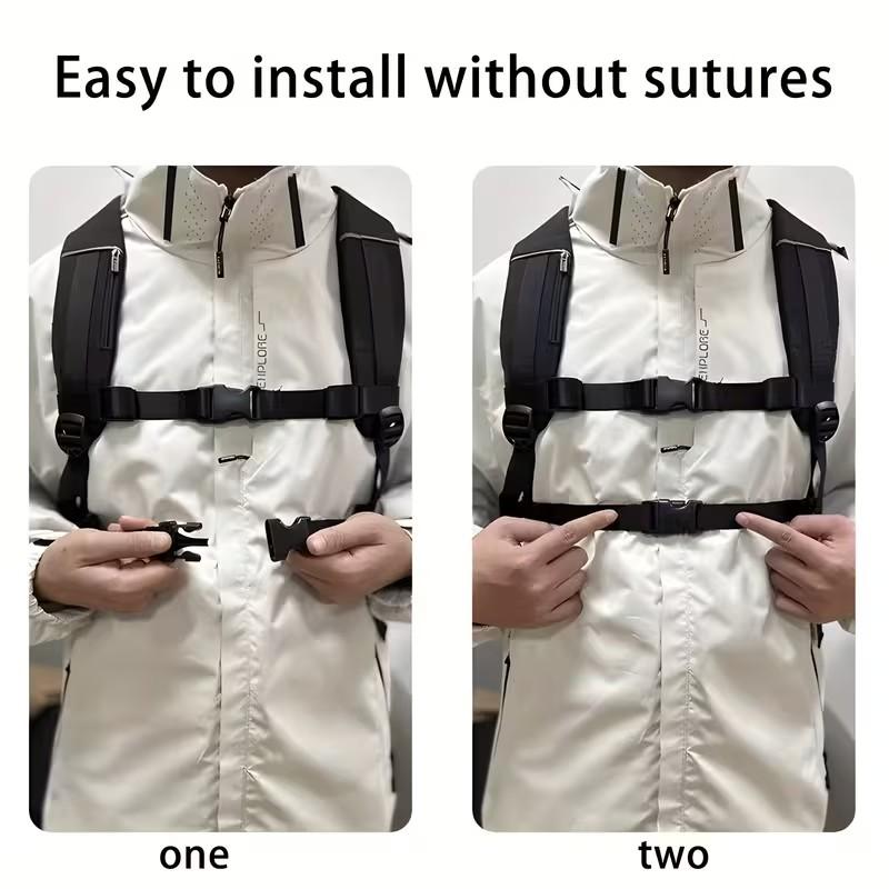 Adjustable Backpack Chest Strap Set, Lightweight Minimalist Design, Safety Buckle Closure, Polyester Material, Hiking Camping Travel
