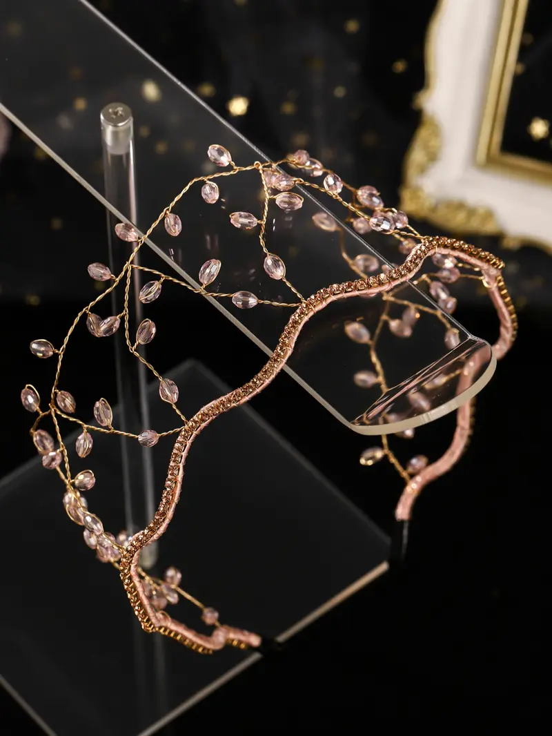 Multicolor Artificial Crystal Leaf Accents Crown Headband Forest Style Forest Theme Bridal Accessory, Bridal Headwear, Unique Artistic Design Tiara for All Seasons, Hairband