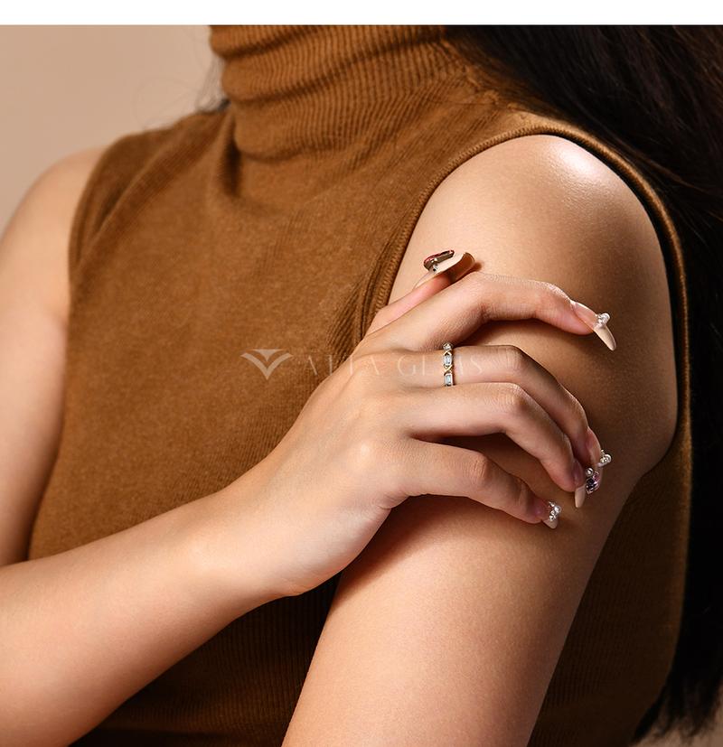 Baguette Shape 3*1.5mm Synthetic  Moissanite Ring  Birthday Gift Daily Wear Fine Jewelry R161