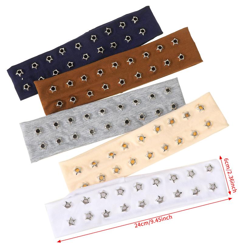 AWAYTR Y2k Grommet Wide Headbands for Women Star Metal Hollow Out Elastic Head Bands Y2k Fashion Girls Punk Grunge Stretchy Hair band Hair Accessories
