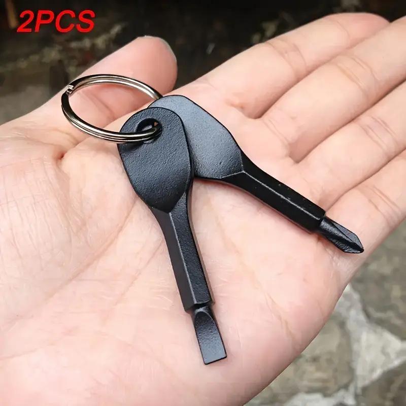 Camping Mini Screwdriver Keychain, Portable Cross Flat Head Screwdriver Key Ring, Compact Tool Accessory for Outdoor Adventures