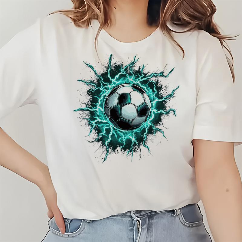 3 Pack Lightning Soccer Heat Transfer Vinyl Patches DIY Iron on Stickers for T Shirts Pillows Decor Colorful Durable Washerproof for Tee Hoodies Jeans Bags Hats