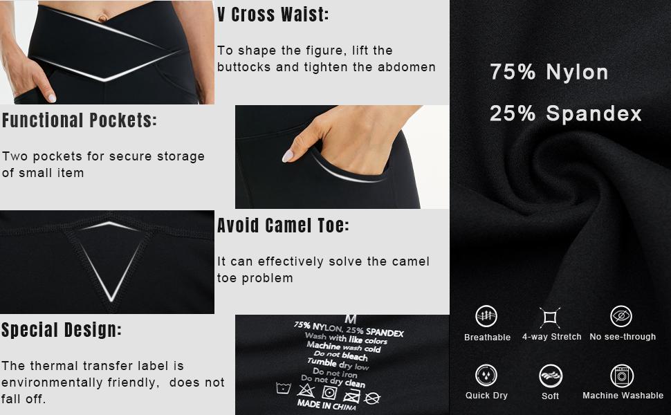 FireSwan Women's Yoga Pants with Pockets Crossover High Waisted Bootcut Pants for Women Gym Workout Flare Leggings