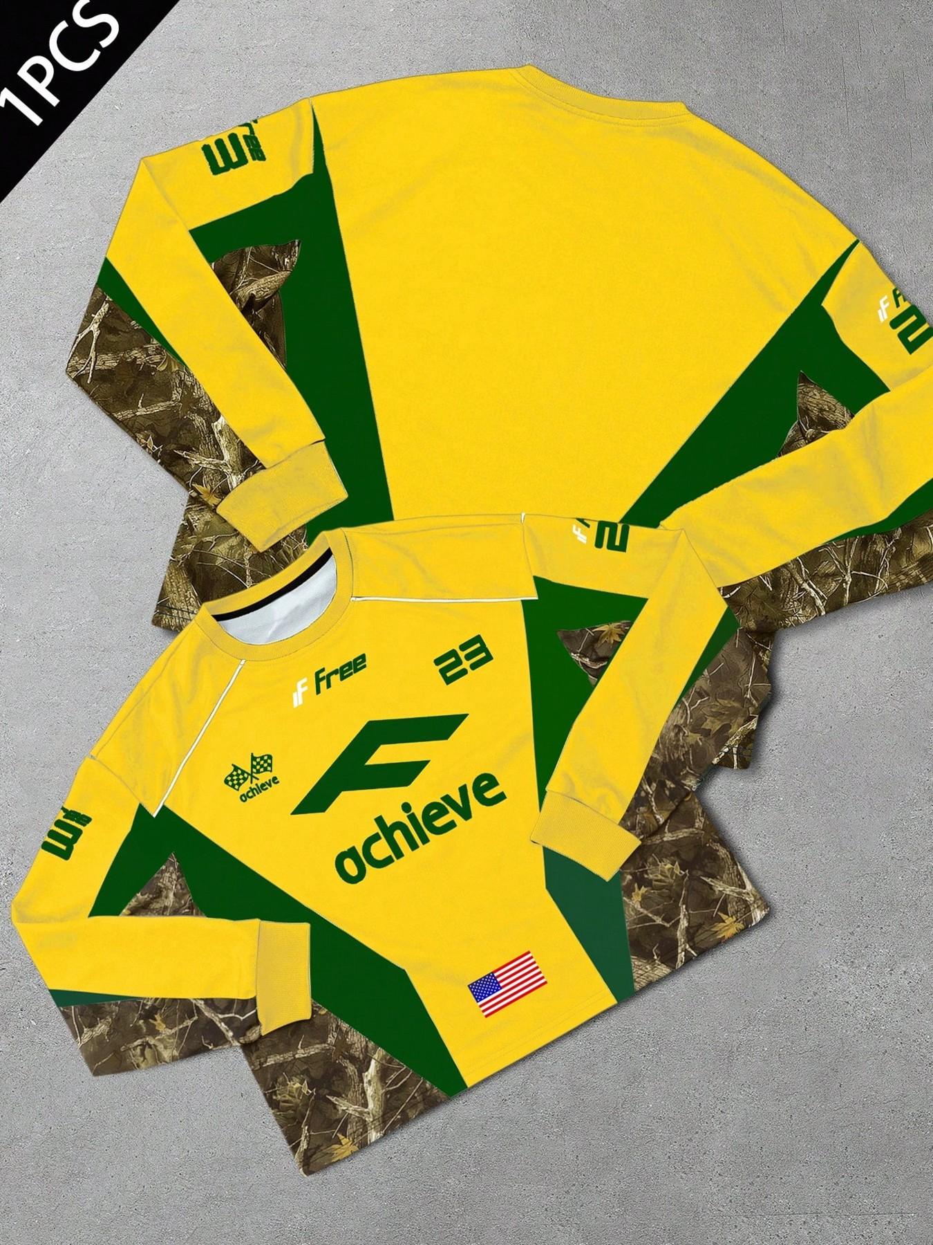 Men's Autumn Winter Comfortable Versatile Stylish Branch Ball Jersey, Trendy Sports Wear, Casual Fashion for Men, Athletic Sports Clothing