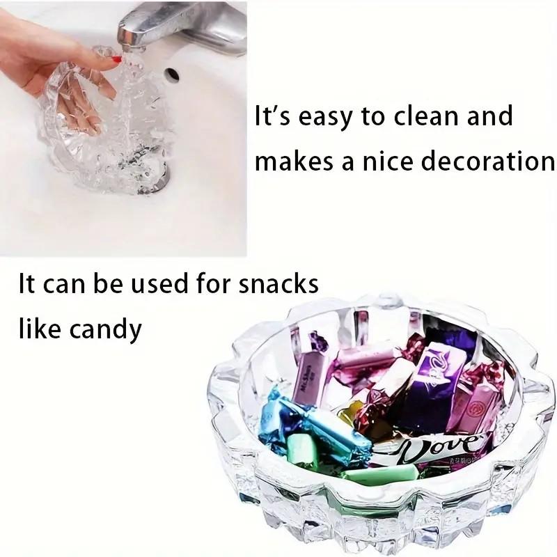 Modern Glass Ashtray with Reticulated Design, Portable & Decorative for Home Office, Indoor Outdoor Use, Perfect Gift for Father's Day