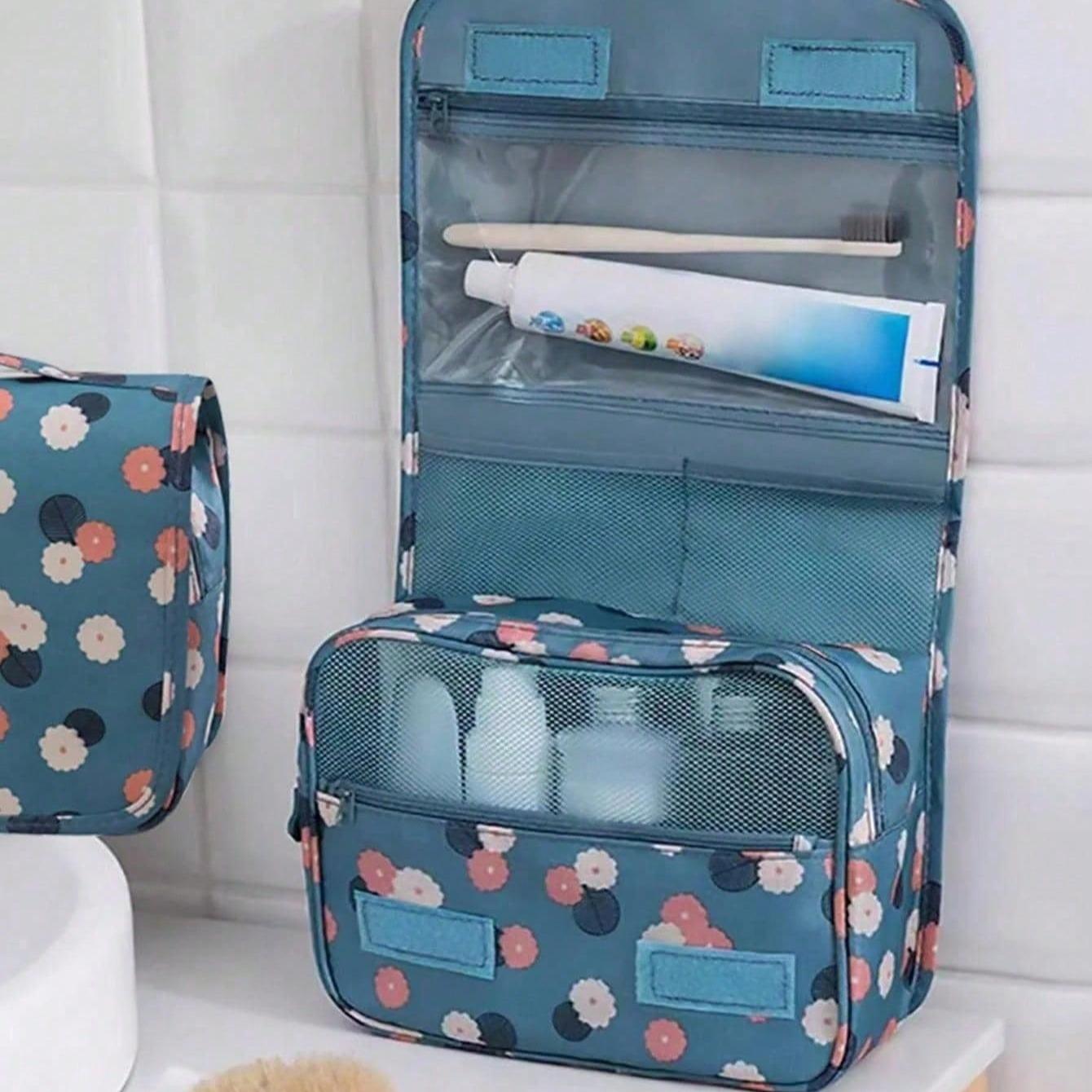 Multi-Functional Travel Makeup Bag, Large Capacity Cosmetic Bag, Double-Layer Waterproof Pouch, PU Leather Organizer, Portable Toiletry Bag