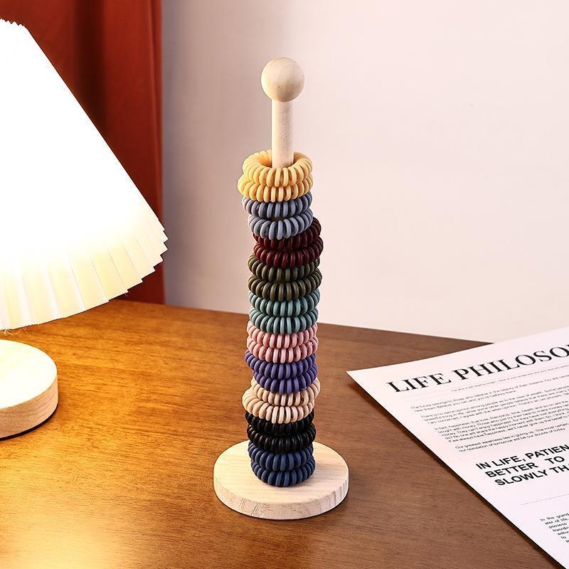 Wooden Hair Scrunchies Storage Rack Organizer Holder, Simple Design Nail Accessory Display Stand, Durable & Practical Solution