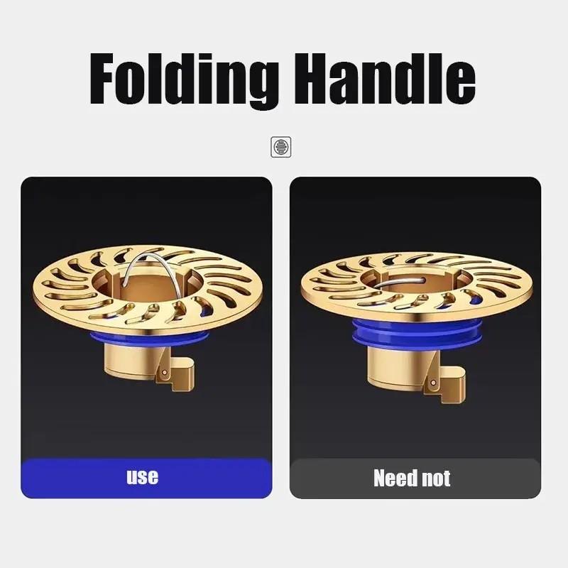 Copper Material Anti-Odor Drainage Device, Shower Drain Backflow Prevention Valve, Single Direction Drain Filter, Bathroom & Kitchen Odor Control