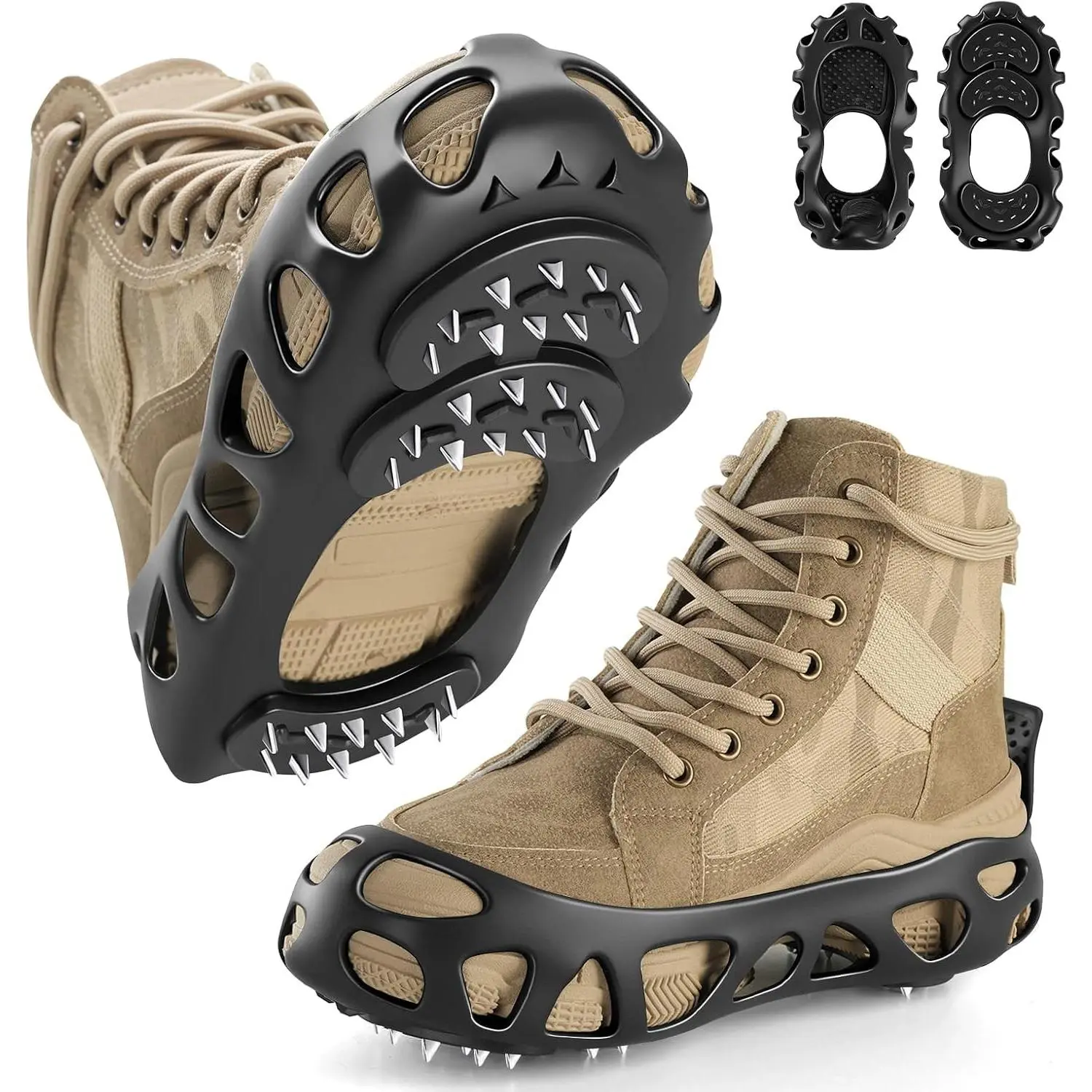 Ice Cleats for Shoes and Boots with 30 Spikes Anti Slip Snow Crampons