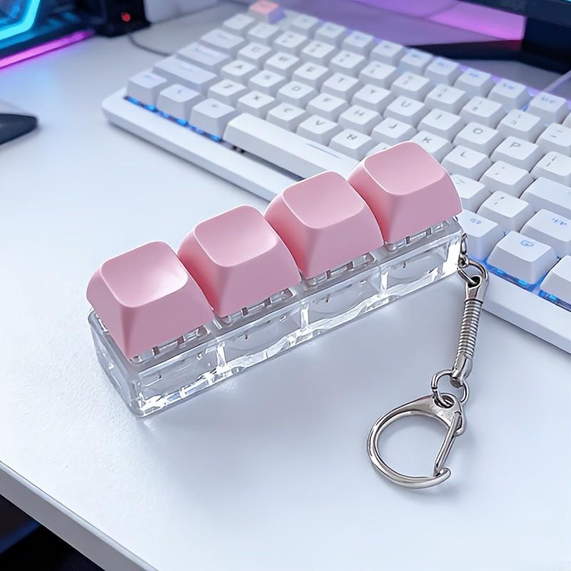 Unique Press-Down Keychain, Unisex Multi-Color, No Glow, Stress Relief Finger Toy, Fun Accessory, Gift Ornament, Keycap Pendant, Fidget Keyring
