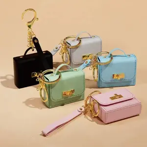 Mini PU Leather Handbag Keychain, Cute Small Bag Charm Pouch for Headphones & Tiny Items, Portable Decorative Pendant, Ideal Graduation Season Gift for Students & Friends