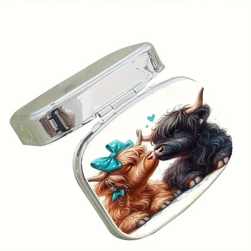 1pc Dual Cow Pill Box, Pocket 2 Compartment Medicine Organizer ...