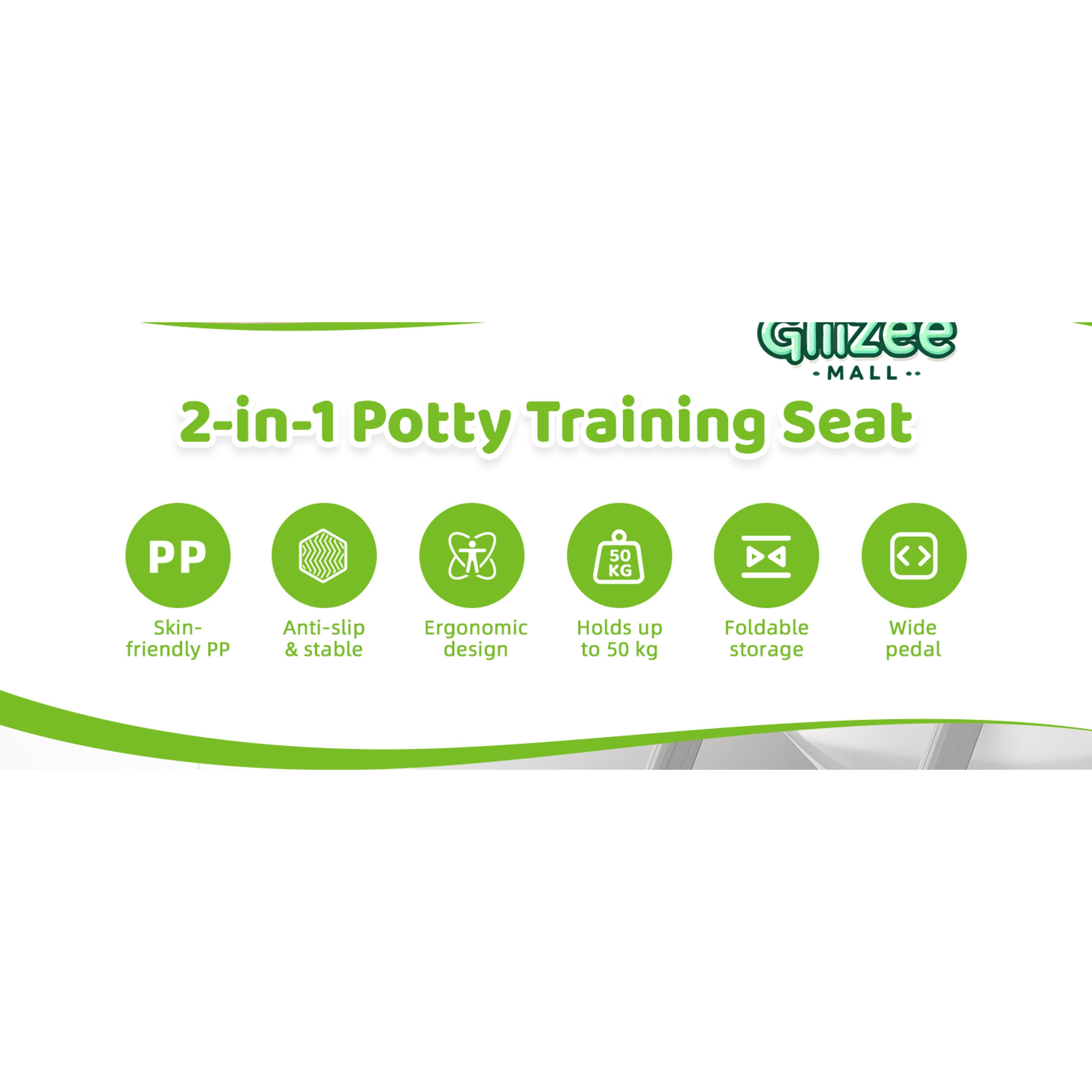 Potty Training Seat, Upgrade 2 in 1 Potty Training Toilet with Step Stool Foldable Toddler Toilet Seat for Kids Boys Girls Toddler Potty with Splash Guard Anti-Slip Pad Adjustable Ladder & Seat Height