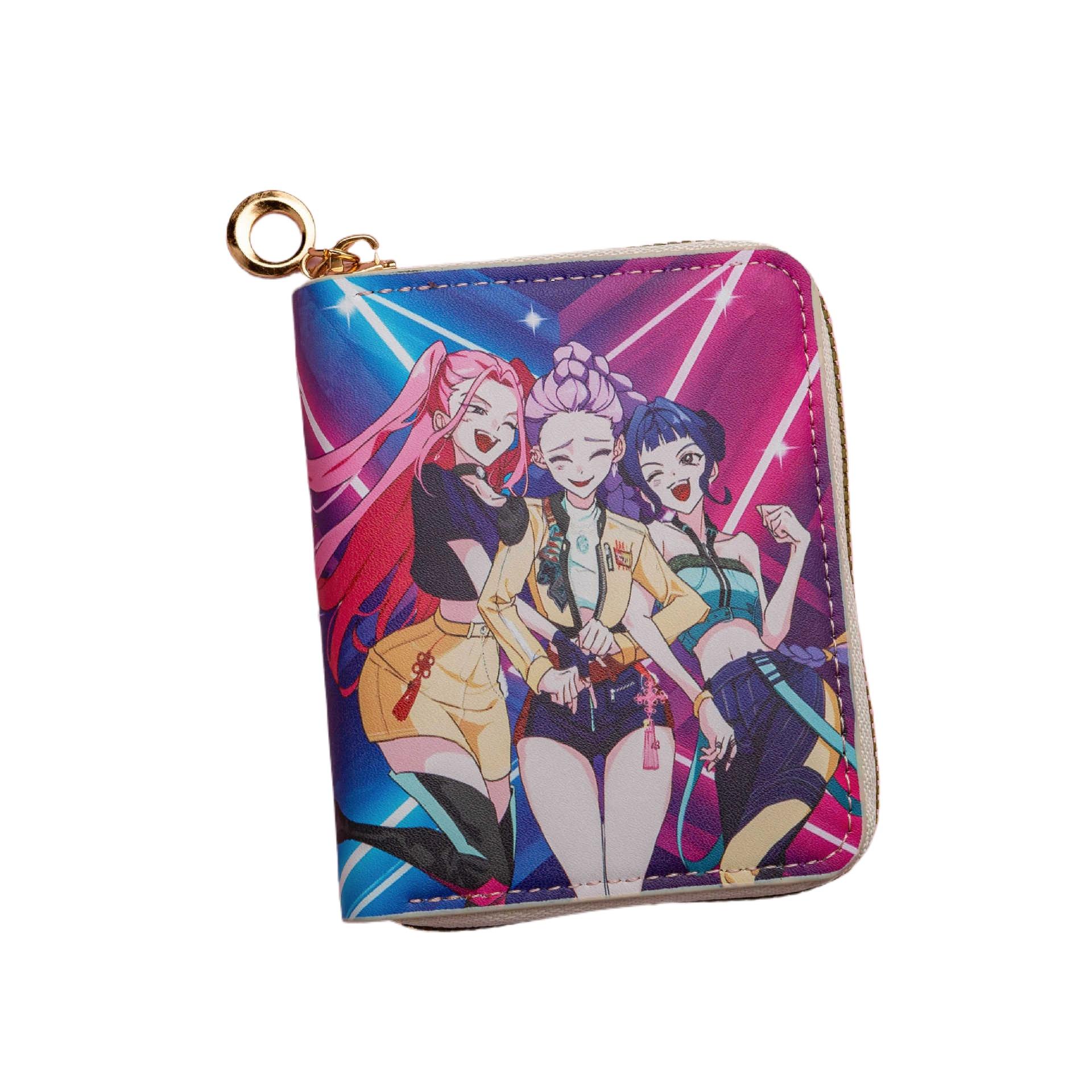 Cute and Whimsical Cross-Border Customised Short Women’s Cartoon Wallet: Demon Hunter Girls’ Cute Student Coin Purse and Children’s Handbag