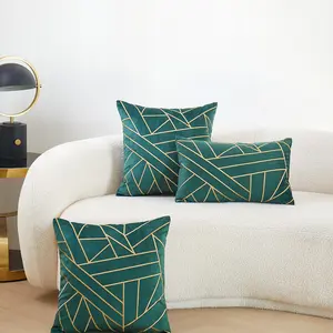 Seasonal Velvet Pillowcase, 3D Geometric Embroidery Design, Suitable for Bedroom Living Room Sofa Car Office Use