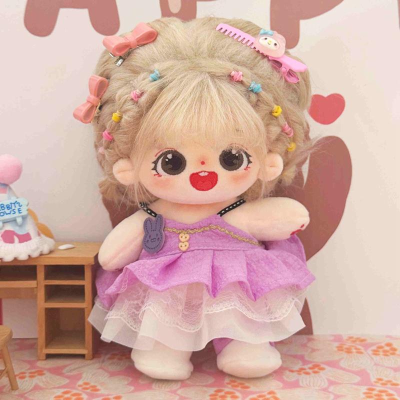 20cm Kawaii Plush Cotton Doll Idol Stuffed Super Star Figure Dolls No Attribute Crying Cotton Doll Can Change Clothes Kids Gift