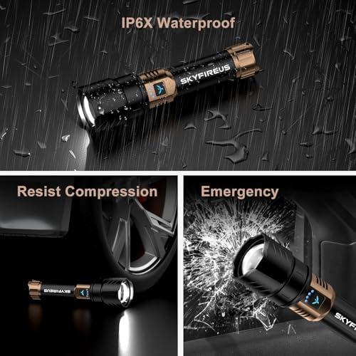 SKYFIRE 1097 flashlight strong light ultra bright outdoor camping home long-range portable ultra long endurance lighting