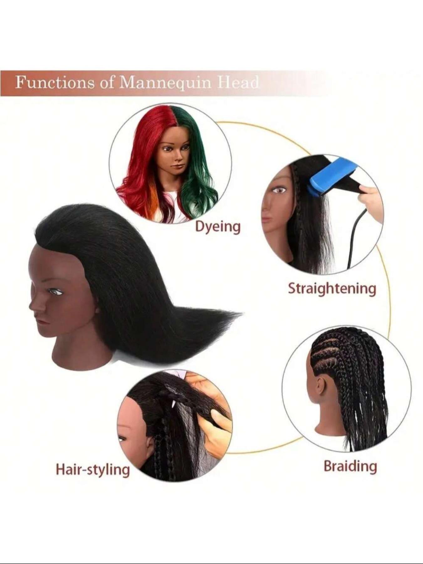 16 Inch Wig Mannequin Head Training with Holder, Mannequin Head Stand, 1 Piece Professional Hairdresser Head for Women & Men, Simple Body Model for Women Hairstyling Training