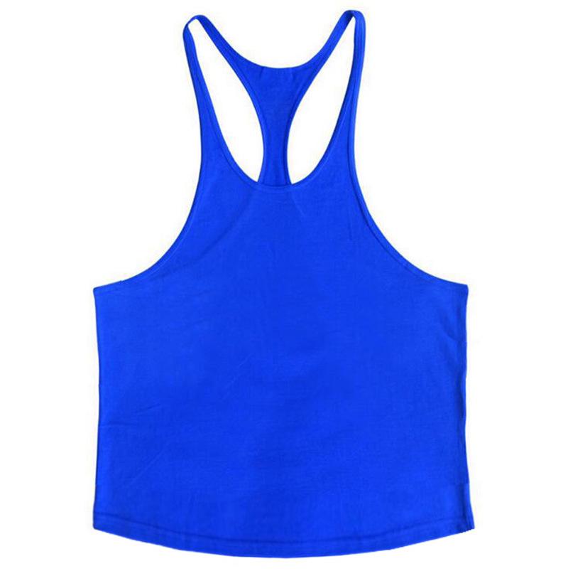Men's Y-Back Crossback Cross Strap Pure Cotton Fitness Wear Sports Tank Top - Lightweight Short Sleeveless Gym Apparel with Curved Hem, Standard Sizes, Sporty Chic Knot Design for Gym Workouts