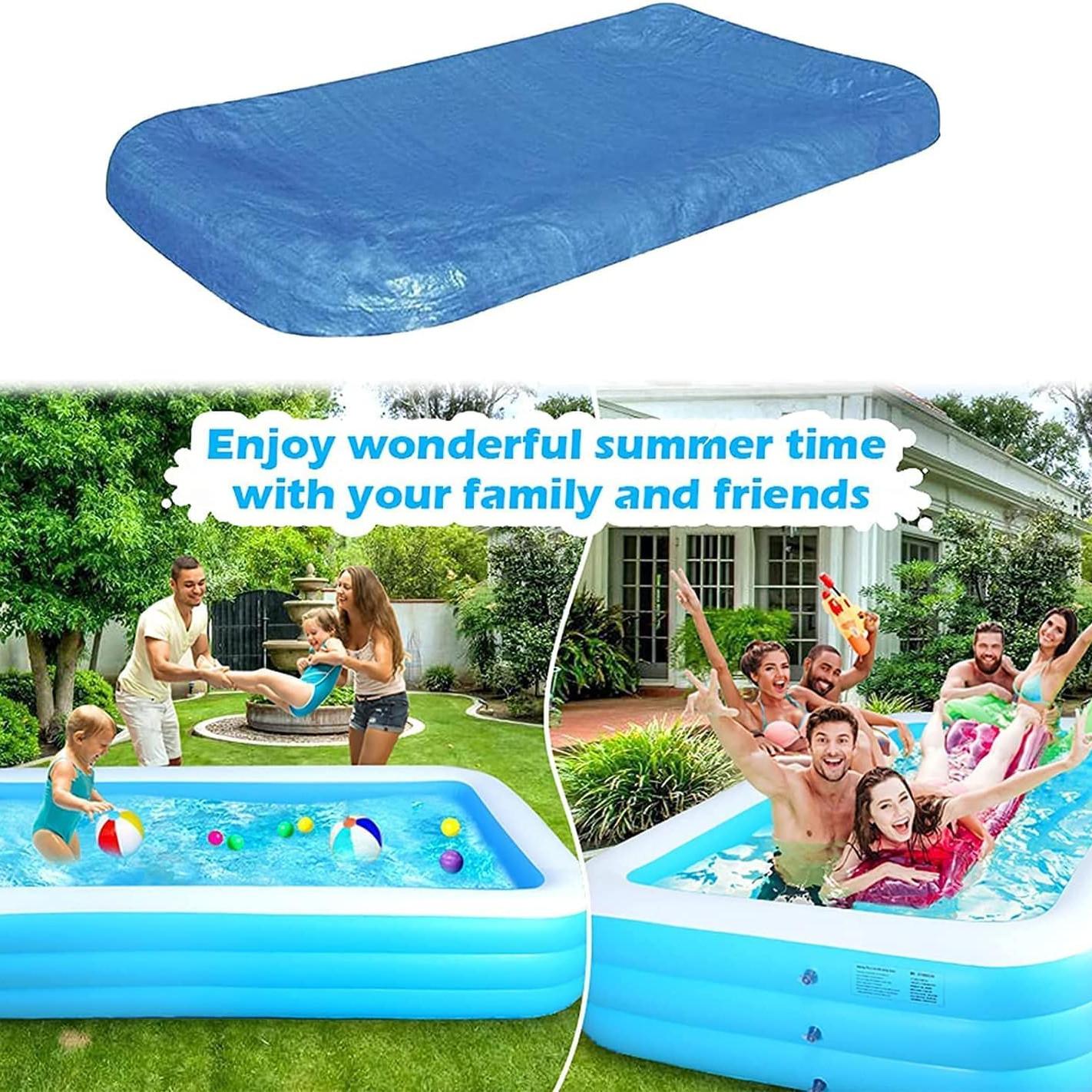 Rectangular pool cover, suitable for 120-inch × 72-inch rectangular inflatable pools, portable inflatable pool cover
