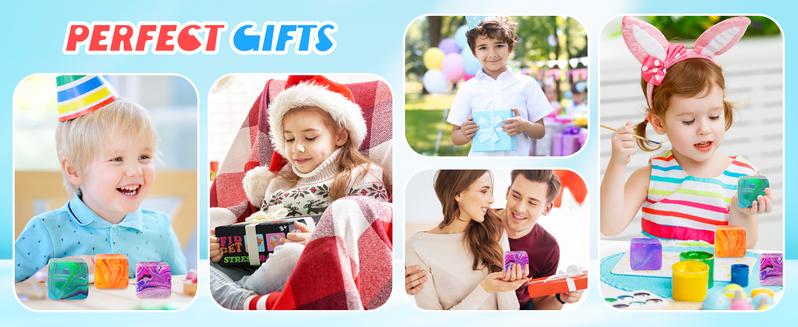 4Pcs Fidget Toys Squishy Stress Cube, Stress Balls for Kids & Adults, Anxiety Stress Relief, Ice Squishy Cube & Sugar Balls, Sensory Toys for Kids with Autism, Fidgets for Classroom Prize 4Pcs Fidget Toys Squishy Stress Cube, Stress Balls for Kids & Adults, Anxiety Stress Relief, Ice Squishy Cube & Sugar Balls, Sensory Toys for Kids with Autism, Fidgets for Classroom Prize