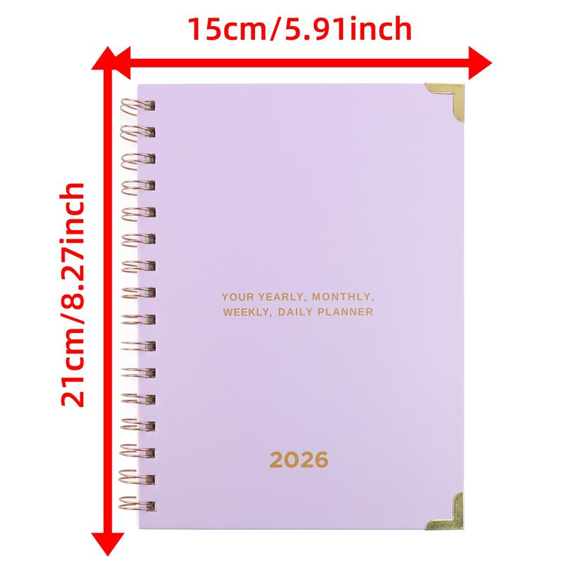 2026 Soft Lavender All-in-One Planner: Elegant Spiral-Bound Organizer with Luxe Gold Accents – Complete with Yearly Overviews, Monthly Spreads, Weekly Breakdowns & Daily Pages to Keep Your Life Organized in Understated Style