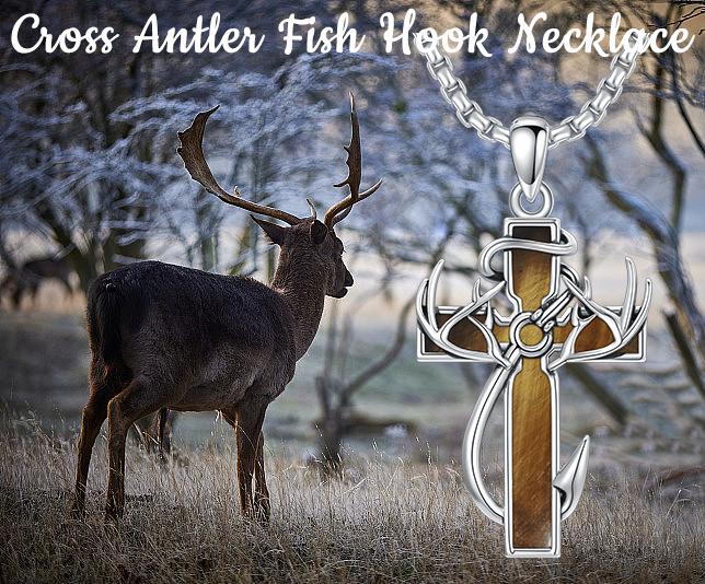 MEIDERBO 925 sterling silver cross antler necklace special version can hold ashes yera and neon valentines gifts graduation gift boys American cross necklace stainless steel chain,inspirational Bible verse cross pendant personalized Christian gift for men